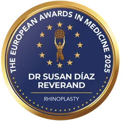 Sello European Awards in Medicine 2025 de la Dra. Susan Díaz Reverand